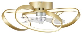 Ventilador de teto latão 55cm incl. LED regulável com controle remoto - Mandy Design