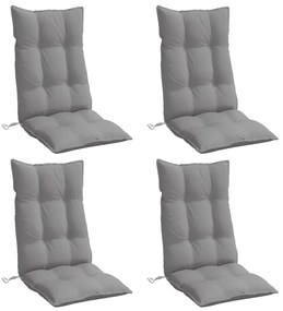 Almofadões p/ cadeira encosto alto 4 pcs tecido oxford cinzento