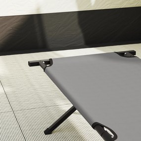 Cama de Sol Dobrável com Bolsa de Transporte Cinza 600D Tecido Oxford