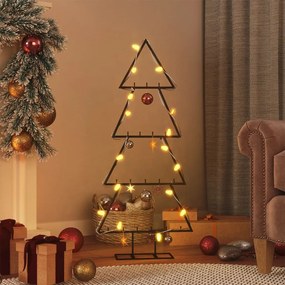 vidaXL Árvore de Natal para decoração 90 cm metal preto