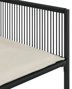 7 pcs conjunto de jantar p/ jardim c/ almofadões vime PE preto