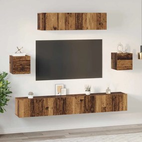 Conjunto de móvel de TV 7 pcs Madeira antiga 80 x 30 x 30 cm
