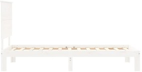 Cama sem colchão 100x200 cm madeira de pinho maciça branco