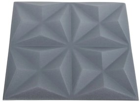 Painéis de parede 3D 48 pcs 50x50 cm 12 m² origami cinza