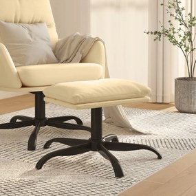 vidaXL Apoio de pés 60x60x36 cm veludo branco nata
