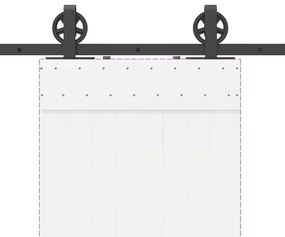 Kit de ferragens para porta deslizante 183 cm aço preto