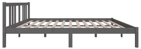 Estrutura de cama king 150x200 cm madeira maciça cinza