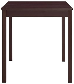 Mesa de jantar 140x70x73 cm madeira de pinho castanho-escuro