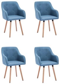 vidaXL Cadeiras de jantar 4 pcs tecido azul