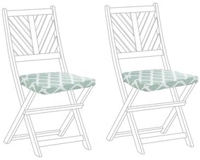 Conjunto de 2 almofadas de assento verdes e brancas com padrão geométrico TERNI Beliani