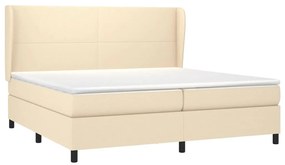 Cama com molas/colchão 200x200 cm tecido cor creme