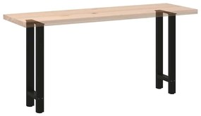 Pés de mesa de console pretos 2 peças 28x(72-73) cm aço