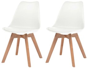 Cadeiras de jantar 2 pcs plástico branco