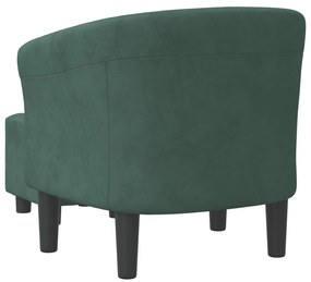 Poltrona com apoio de pés veludo verde-escuro