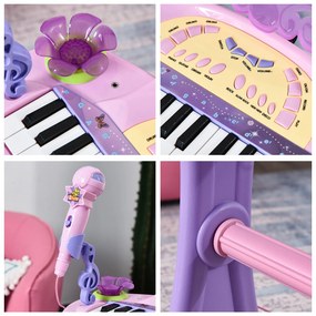 HOMCOM Piano Eléctrico Infantil 32 Teclas Piano Infantil com Microfone