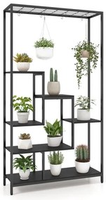 Suporte de exposição de painel perfurado de 144 cm com 4 painéis e estrutura de madeira maciça - natural