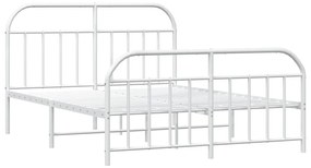 Estrutura de cama com cabeceira e pés 160x200 cm metal branco