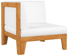 3 pcs conjunto lounge de jardim c/ almofadões acácia maciça