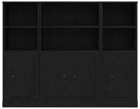 Armário Alto Carvalho Preto 132x35,5x103,5 cm Madeira de engenharia