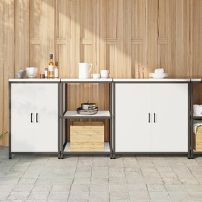 vidaXL Conjunto de Armazenamento para Cozinha 3 pcs Branco