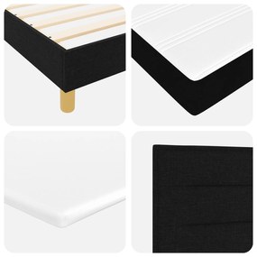 Cama Box Spring com Colchão Preta 90x200 cm Tecido