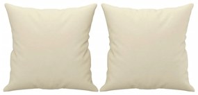 Sofá 2 lugares + almofadas decorativas 140cm couro artif. creme