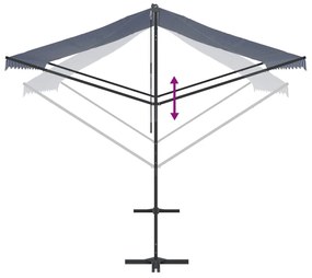 Toldo de pé 300x300 cm tecido e aço azul e branco