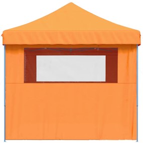 Tenda para festas pop-up dobrável c/ 4 paredes laterais laranja