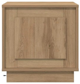 Criado-mudo com Luzes de LED Carvalho Artesanal 44x34,5x45 cm