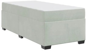 Estrutura de cama com colchão Cinzento-claro 90 x 190 cm Veludo