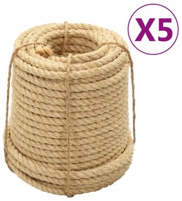 3196229 vidaXL Cordas de sisal 5 pcs 14 mm 100 m