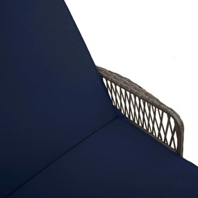 Espreguiçadeira Cinza Rattan PE 157 x 55 x 92 cm Dobrável