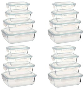 vidaXL Recipientes para alimentos 16 pcs vidro