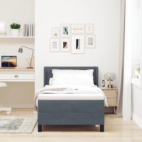 Cama Box Spring com Colchão VidaXL Cinza Escuro 90x200 cm Veludo