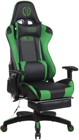 Cadeira Gaming Turbo XFM em imitação de pele com aquecimento preto/verde