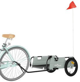 Reboque de bicicleta tecido oxford/ferro cinzento