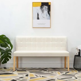 vidaXL Banco 140 cm veludo cor creme