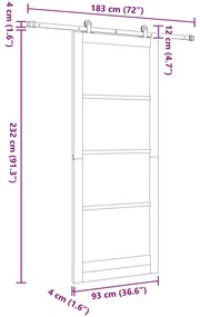 Porta deslizante vidaXL com conjunto de hardware Branca 93x232 cm Made