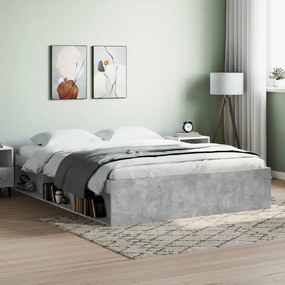 vidaXL Estrutura de cama king 150x200 cm cinza cimento