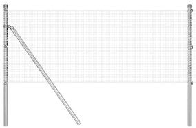 Cerca de Arame Soldado com 7 Postes 0.6x10 m Aço Galvanizado