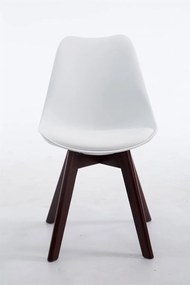 Cadeira de cozinha e sala de jantar Borneo V2 em couro sintético com estrutura em Cor Nogueira 48 x 84 x 41,5 cm Branco