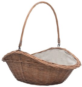 Cesto para lenha com pega 60x44x55 cm salgueiro natural