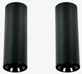 Pack De 2 Apliques De Teto Led De Superfície Ø5,7 Cm Em Alumínio Com Acionamento E Desligamento Progressivo Luisiana Branco Cálido 2700k & Preto & 6 W