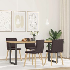 vidaXL Cadeiras de jantar 4 pcs tecido castanho-escuro