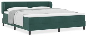 Cama Box com Colchão vidaXL Verde Escuro 180x200 cm em Veludo