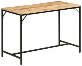 Mesa jantar 110x55x75 cm madeira mangueira maciça áspera/ferro