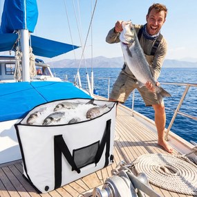 Saco térmico impermeável para peixe com fecho de correr, alça e válvula de drenagem; mantém o gelo durante 24 horas; geleira portátil em PVC, 98 cm Br