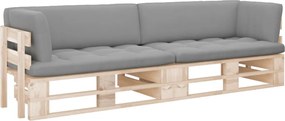 vidaXL Sofá de paletes 2 lugares com almofadões pinho impregnado