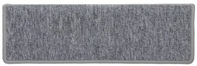 Tapete/carpete para degraus 15 pcs 65x21x4 cm branco e cinzento