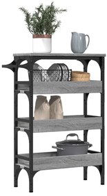 Carrinho de cozinha 53x20x76 cm derivados madeira cinza sonoma